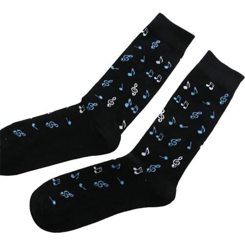 10 Pairs/Lot New Designer Men Music Socks Musical Notes Pattern Comfortable Cooton Sports Socks