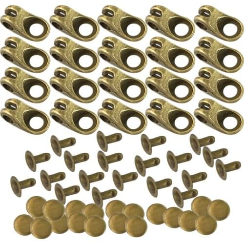 20 Sets Bronze Speed Shoe Boot Lace Hooks Lace Fittings with Rivets for Climb Hiking Shoes Work Outdoor Mountaineering Boots