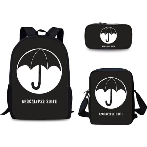 3Pcs/Set The Umbrella Academy School Bag Cute Pattern Backpack for Student Bookbag Youth Pencil Bag Teenager Mochila Escolar