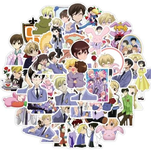 50pcs Japan Classic Anime Ouran High School Host Club Sticker DIY Waterproof Decals Skateboard Sticker For Laptop Suitcase Decor