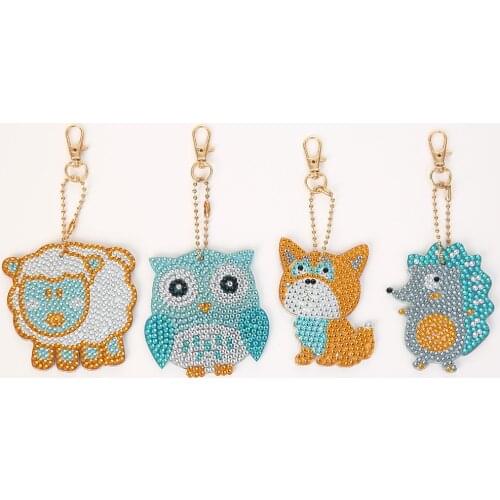 5D diamond painting cute animal DIY keychain diamond bag pendant jewelry mosaic home decoration pattern handmade new year