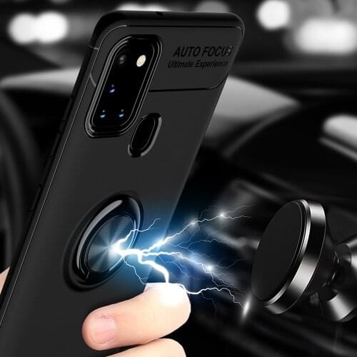 A21S Finger Ring stand case for Samsung Galaxy A21S Case Cover Car Holder Stand Silicone Cover for Galaxy A 21S Capa