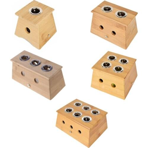 Bamboo Hole Healing Box for Moxa Moxibustion Medicine Therapy M89F