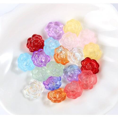 Lampwork Beads 13x13mm Multiple Colors Rose Petal Shape Glass Beads for DIY Bracelet Jewelry Making Accessories 20pcs/lot