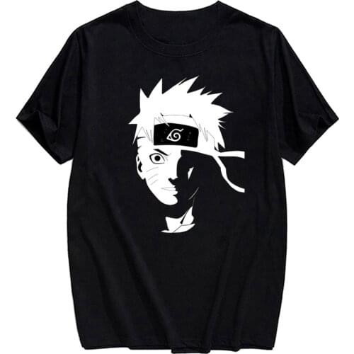 CLOOCL Anime Ninja Uzumaki Uchiha Madara Black Cotton T-Shirt 3D Printed Casual Tees Hip Hop Harajuku Black Cotton Tees Clothes