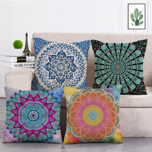 Mandala decorative Printed Cushion Cover Linen Throw Pillow Car Home Decoration Decorative Pillowcase T475
