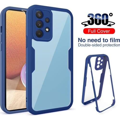 360 Double Protective HD PET Film Case For Samsung A 02 12 32 52 72 5G Full Body Cover Protector For Galaxy A 32 52 72 4G Coque