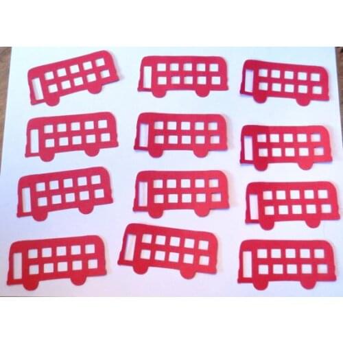 Double Decker Bus Cutouts wedding birthday bridal baby shower party Table decor scrapbooking Confettis