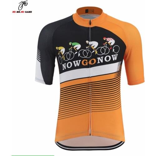 Summer Orange Tour Race Cycling Jersey Short Sleeve Men Retro Cycling Wear Road Bicycle Clothes MTB Bicycle Shirt bike Clothing
