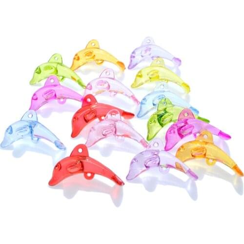 5PCS 41mm Acrylic Bead Imitation Crystal Dolphin Glass Birthday Gift Party Home Decor Miniatures Ornament DIY Jewelry Accessorie