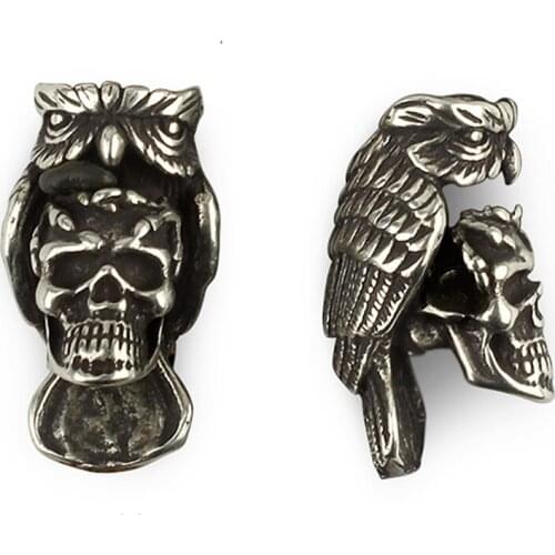 Outdoor Tools Skull Owl Paracord Beads Punk EDC DIY Owl Knife Beads Pendant Vintage Brass