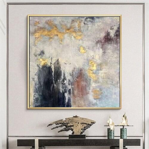 Fine Wall Painting Art Handmade Oil Painting Home Decoration Painting Abstract Gold Foil Craft Painting Living Room Dining Room