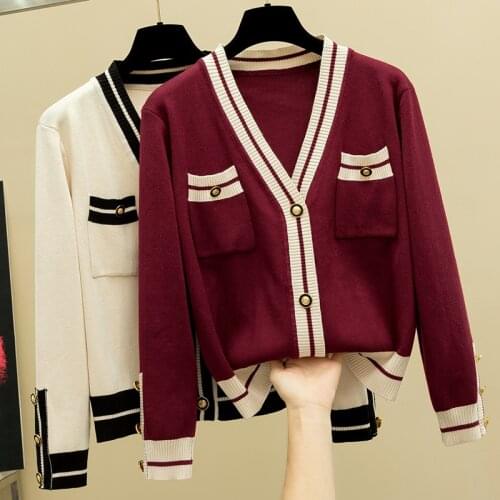 GIGOGOU Spring Autumn Women Cardigan Sweater Fashion Knitted Outwear Coat V Neck Open Cardigans Casual Female Sweater Top