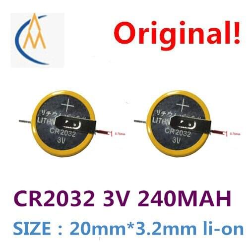CR2032 3 v 240 mah lithium-ion battery button with high capacity memory storage information time to welding circuit board weldin