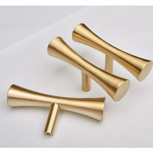 Brass Gold Cabinet Handles Goldenwarm Furniture Hardware T Bar Kitchen Door Knobs Drawer Handles