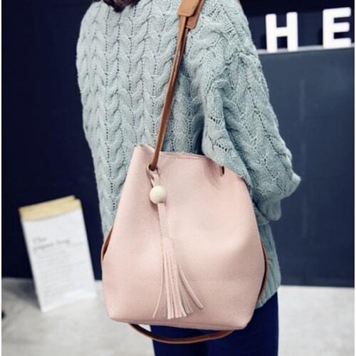 Local Stock 2Pcs/set Women Leather Handbag Shoulder Bag Tote Purse Messenger Satchel Clutch
