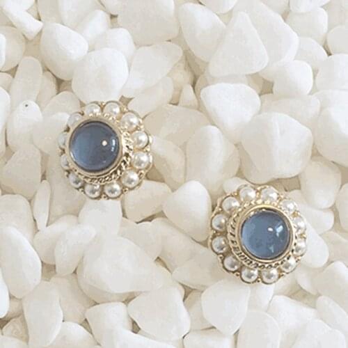 Trendy Earrings Jewelry Small Pearl Opal Ear Stud Simple Stud Earrings Women Gift Earrings TSLM1