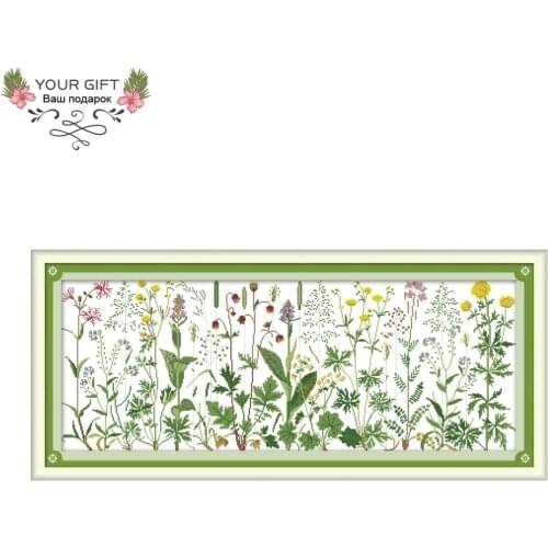 Joy Sunday FA036 Flowers On The Meadow 14CT 11CT Counted and Stamped Flowers On The Meadow Needlework Joy Sunday Cross Stitch
