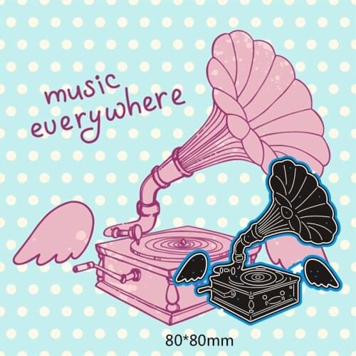 Metal Cutting Dies steel Crafts Stencil For DIY Scrapbooking Album stamp Paper/photo Cards Embossing Die 80*55mm phonograph