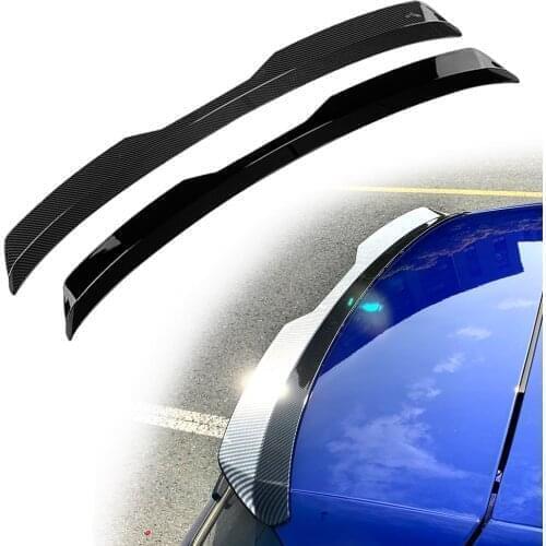 Car Tail Wing Trim Rear Roof Spoiler Lip Cover For Volkswagen VW Golf 8 MK8 2020 2021 Carbon Fiber / Gloss Black ABS Plastic