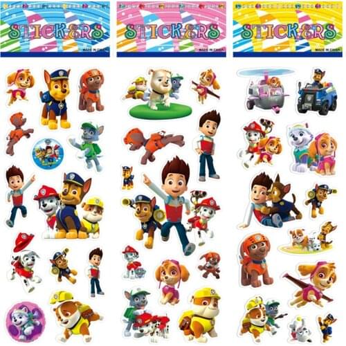 Paw Patrol Stickers Anime Figure Chase Marshall Skye Rubble Toys Kids Helmet Skateboard Travel Case Spin Master Deco Sticker