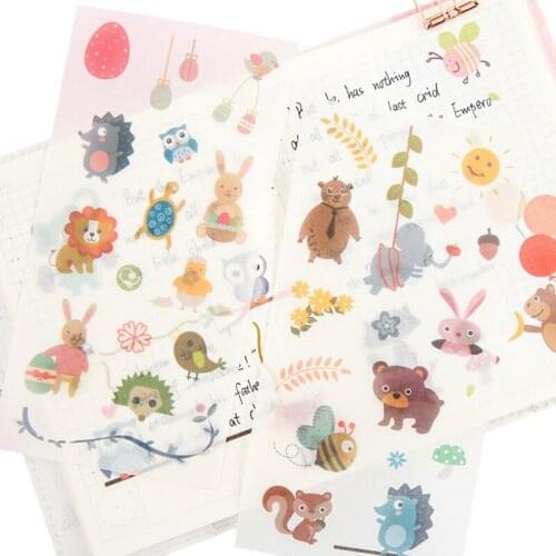15pack/lot Childishness Animal Paradise Creative DIY Dariy Decoration Scrapbooking Stickers Transparent washi Planner Stickers