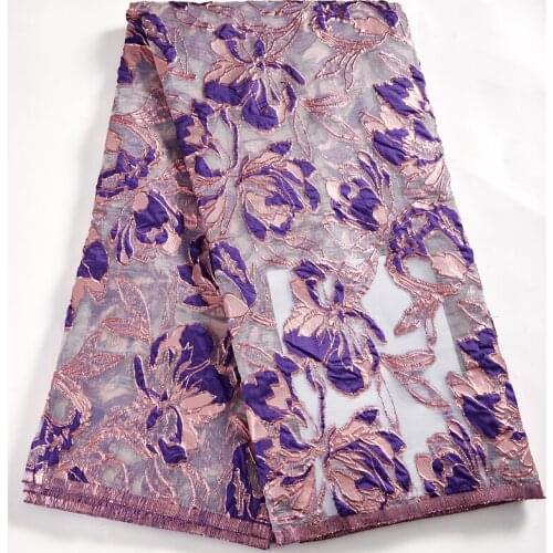 Latest African Lace Fabric 2021 Hot Sale French Brocade Jacquard Lace Nigerian Gilding Fabric For Women Wedding Party Sew A 2591