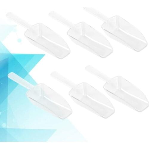 Plastic Ice Scoop Scoopers 4/5/6 PCS Mini Clear for Weddings Candy Dessert Buffet Ice Cream Protein Powder (Transparent)