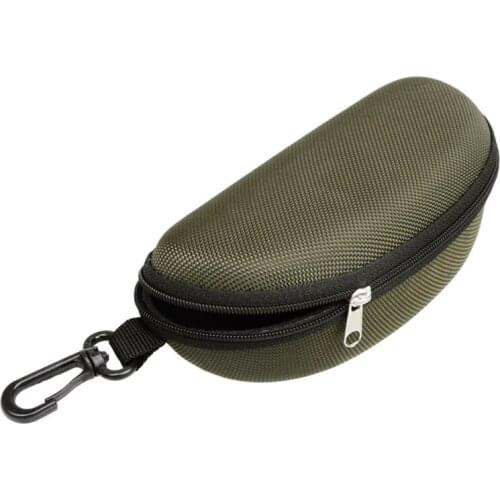 Portable Sunglasses Case Glasses Protector Lightweight Zipper Eyeglass Shell with Carabiner EA