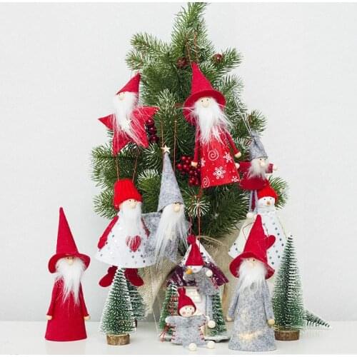 Christmas Cloth Doll Pendant for New Year Home Decorations Mini Christmas Tree Decor Angel Doll Drop Ornament Accessories Gifts