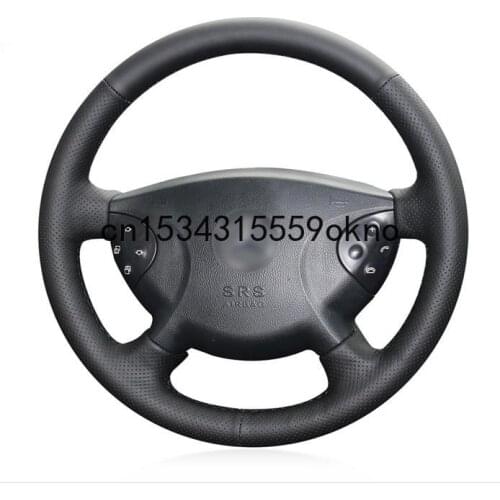 Hand Sewing Black Leather Car Steering Wheel Cover For Mercedes-Benz W210 E240 E63 E320 E280 2002-2005