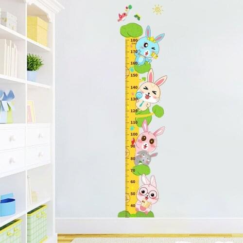 DIY Cartoon Pictures Height Measure Wall Sticker for Kids Rooms Child Growth Ruler Stickers Gauge Growth Chart School Decals
