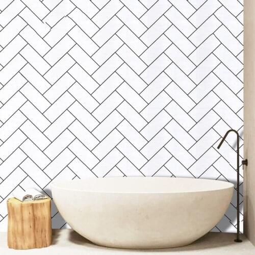 Nordic Black White Brick Wallpapers Home Decor Geometric Wallpaper for Living Room Bedroom Peel and Stick Wall Decoration Mural