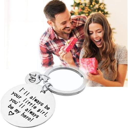 Alloy Keychain Family Keyring For Daddy Fathers Day I'll Be Girl,You'll Hero! Always Little Gifts Your Be My Always Keychai N8I4