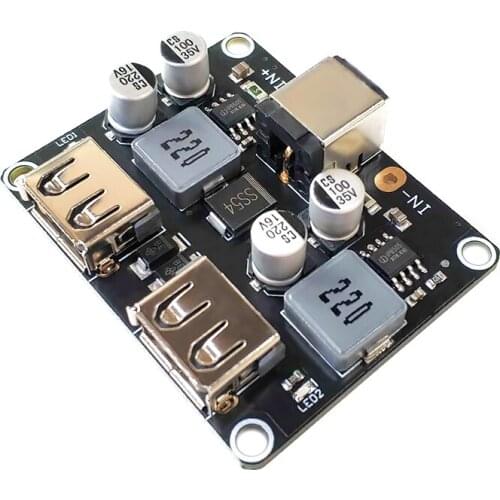QC3.0 QC2.0 USB 2 Channel DC-DC Buck Converter Charging Step Down Module 6-32V 9V 12V 24V to Fast Quick Charger Circuit Board 5V