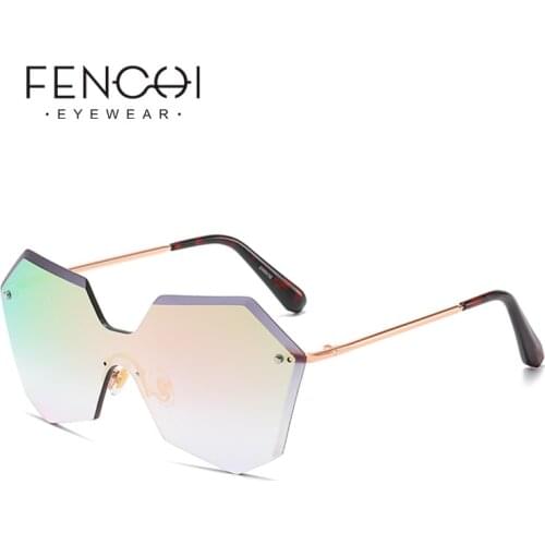 Vintage Classic Oversized Sunglasses Women transparent Luxury Brand Designer Driving Rimless oculos de sol Zonnebril Dames