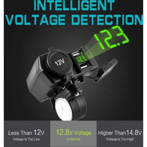 Motorcyle Usb 12V 5V Conerter Socket Charger for mobile phone Quick Charge 4.2A Voltage Display With Switch Waterproof Adapter