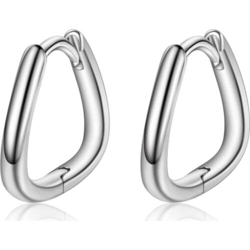 925 Sterling Silver Trendy Simple Geometric Hoop Earrings For Women Fashion Designer Korean Jewelry Accessories Gifts