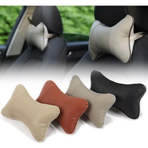 1PC Vehicle PVC Leather Breathable Travel Head Neck Rest Headrest Support Cushion Pillow Neck Pillow Car Seat Cover Health Care
