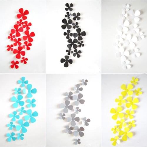 12 Pcs/Lot 3D PVC multicolor Small flowers Viscose DIY Wall Sticker Home Decor New Arrival Hot Sales Adesivo De Parede