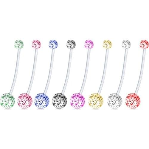 30PCS Fashion Hot Pregnant Woman Navel Rings Acrylic Shine Belly Button Rings Piercing Sexy Body Piercing Jewelry Accessories
