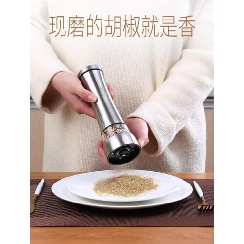 304 Stainless steel black pepper grinder grind adjustable coarse fine powder household manual spice nut grinders lapping tool
