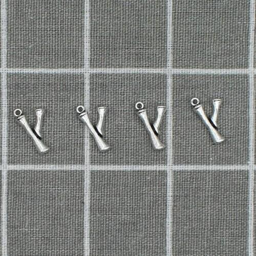 8pcs 12*21mm Ancient Silver Color Bamboo branches Charms Pendant For Jewelry Making DIY Metal Handmade Bracelet Crafts X1826