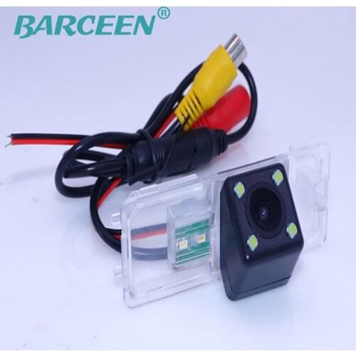 With 4 led car rear reversing cmaera glass lens angel 170 degree hd ccd image for VW MAGOTAN / POLO Hatchback