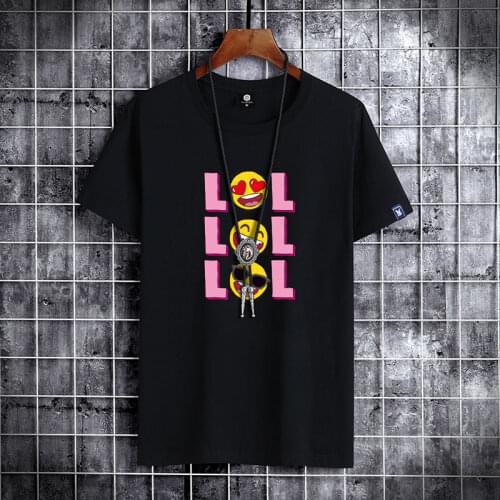2021 NEW Happy Expression 100%cotton Men T Shirt Hip-Hop Cotton T-shirt O-neck Summer Male Causal Tshirts Fashion Loose Tees