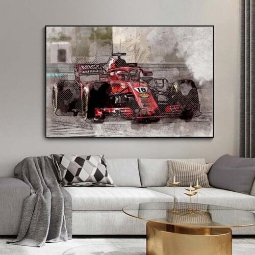 Graffiti Racing Car Driver Canvas Paintings Wall Art Posters Abstract Living Room Art Pictures Decor