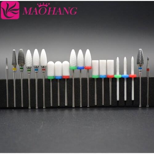 MAOHANG Carbide ceramic nail drill bits milling cutter for electric drill manicure machine accessory remove gel varnish cuticle
