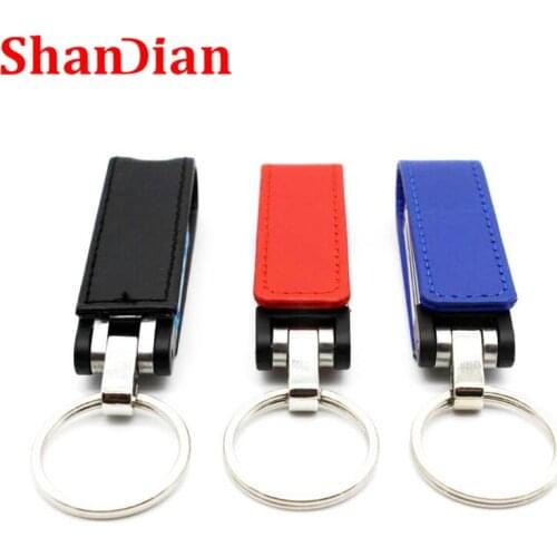 SHANDIAN promotion leather Flash Memory Card Memory stick USB2.0 32gb 16gb 8gb 4gb creativo Fashion Wedding photography gift