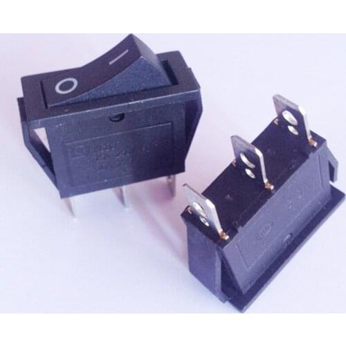 KCD1-01W Black Button 3 Winding Pins High Quality Rocker Switch For Hair Dryer Toggle Switch 21*15mm 100pcs