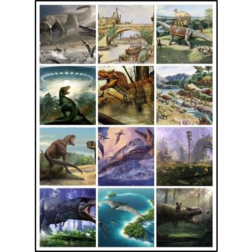 LIPHISFUN Full Drill Diamond Painting Handmade Cross Stitch Embroidery Square/round DIY Dinosaur Animal